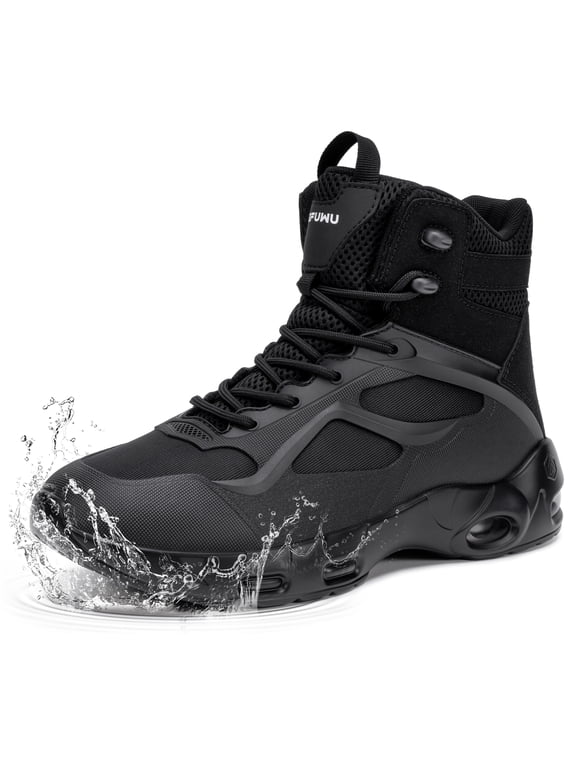 Military Tactical Boots for Men Waterproof Non Slip Hiking Work Combat Boots 6 Inch Side Zip Cushion Botas Tácticas Militares