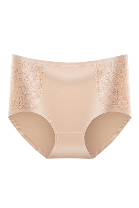 Fashion Women High Waisted Solid Underwear Waist Pants Absorbent Underwear Hot Pink L