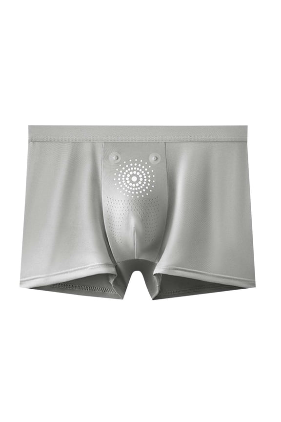 Mens Underwear Boxer Briefs Wide Waistband Bulge Pouch Trunks Mid Rise Tight Fit Breathable Daily Wear Underpants Gray XXXL