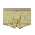 thumbnail image 1 of KEGIRLOM Mens Underwear Boxers Briefs Breathable Mesh Lace Sexy Male sheer with Pouch Army Green L, 1 of 3