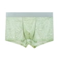 thumbnail image 1 of KEGIRLOM Mens Underwear Boxers Briefs Breathable Mesh Lace Sexy Male sheer with Pouch Green L, 1 of 4