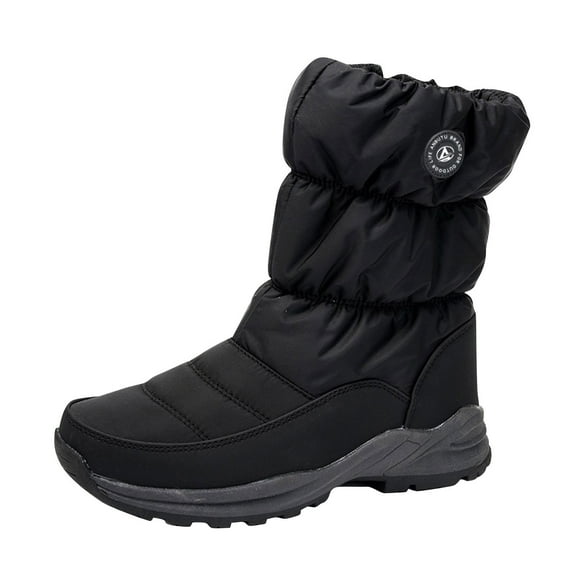 KEGIRLOM OUTDOOR Women Fashionable And Casual Winter Shoes With Added Velvet And Thick Fashion Umbrella Cloth Warm And Lightweight Outdoor Women Snow Boots Black Size 9