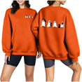 thumbnail image 1 of KEGIRLOM Oversized Halloween Sweaters for Women, Black Cat, Ghost, Pumpkin Print, Long Sleeve, Crew Neck, Halloween Outfits Orange, 1 of 6