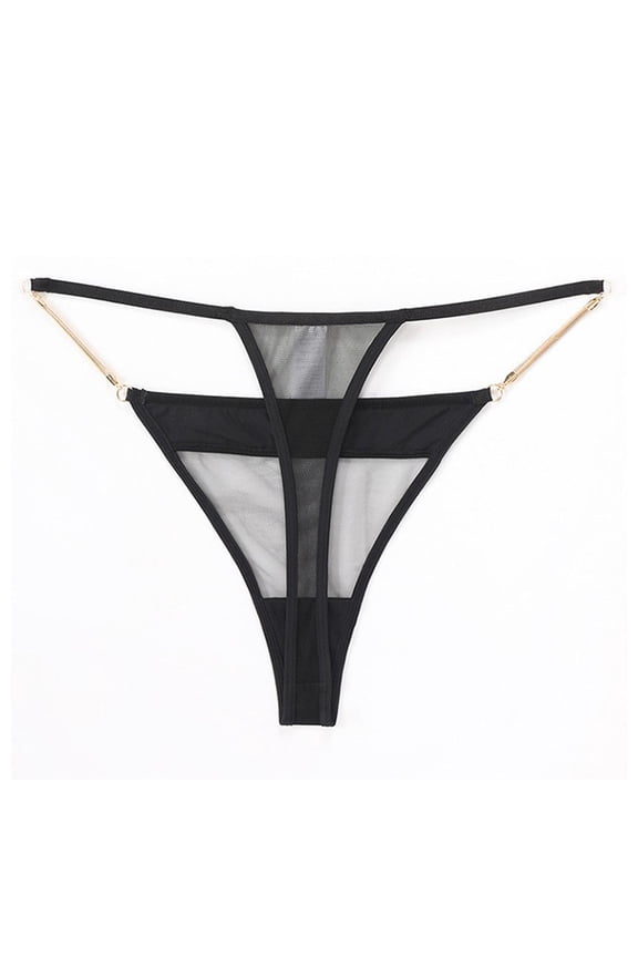 Underwear French Thin Perspective Mesh Lace Underwear Cropping Hip Lifting Low Waist Underwear Black M