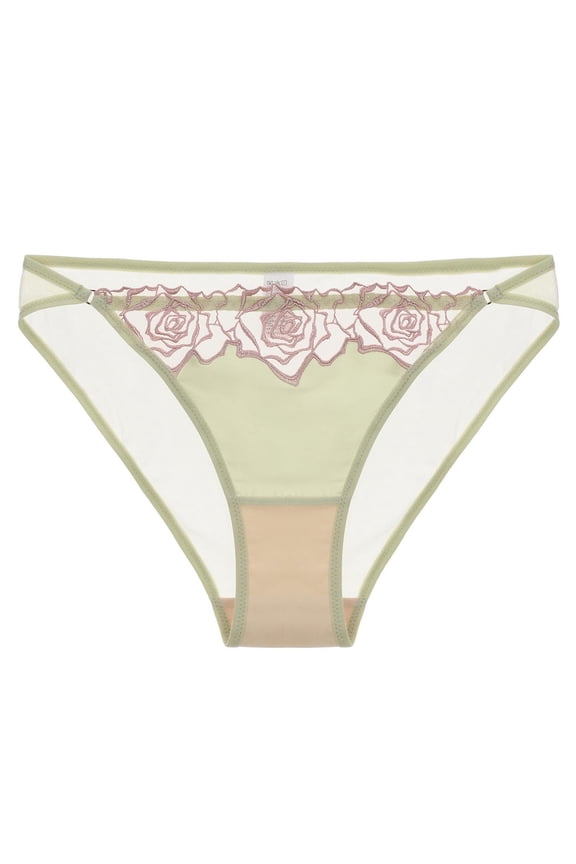 Underwear French Thin Perspective Mesh Lace Underwear Cropping Hip Lifting Low Waist Underwear Green M