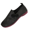 thumbnail image 1 of KEGIRLOM Women Casual Versatile Eye-Catching Lightweight Shallow Mouth Large Size Flat Bottomed Round Toe Soft Leather Low Top Loafers Black Size 8.5, 1 of 9