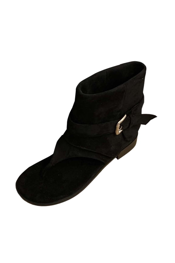 Women Fashionable And Casual Spring/Summer Style Cropped Denim Boots Versatile Sandals Black Size 5.5