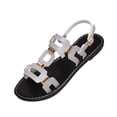 thumbnail image 1 of KEGIRLOM Women Spring And Summer Trendy Thick-Heeled Elegant Wrapped High Heels Open-Toe Style Vintage Fashion Shoes Gray 7, 1 of 9