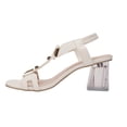 thumbnail image 1 of KEGIRLOM Women Spring And Summer Trendy Thick-Heeled Elegant Wrapped High Heels Open-Toe Style Vintage Fashion Shoes White 7.5, 1 of 9