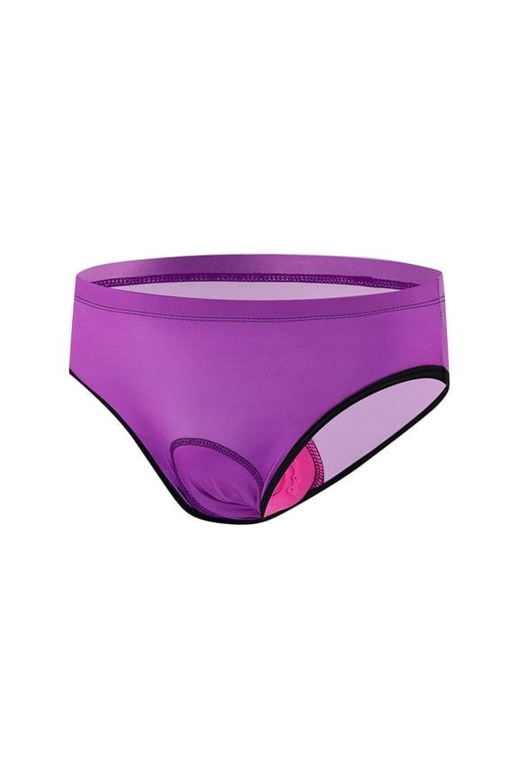 Women's Bicycle Riding Silicone Pad Wicking Breathable Underwear Hip Pants Purple XL