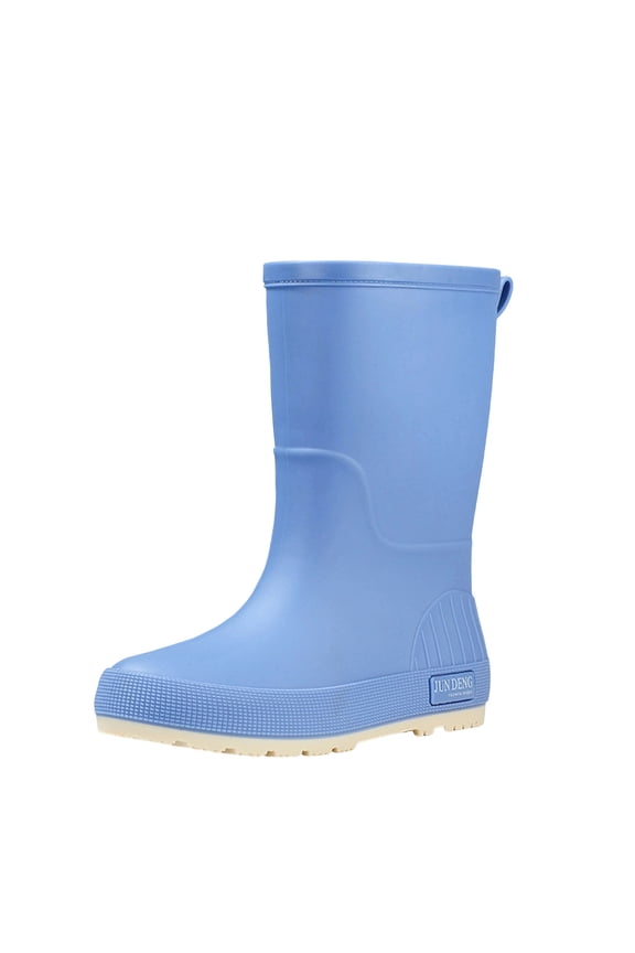 Women's Casual Versatile Cool Eye-Catching Waterproof Trendy Outdoor Fall And Winter Style Comfortable Height-Increasing Heel Mid-Calf Rain Boots. Sky Blue 4.5