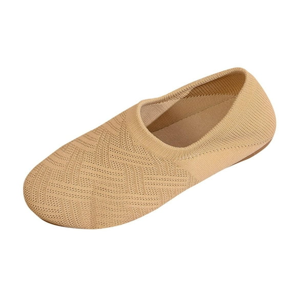 KEGIRLOM Women's Casual Versatile Cool Fisherman's Closed Toe Shoes Fall And Winter Style Comfortable High-End Flat Shoes Beige Size 9