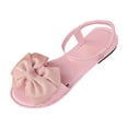thumbnail image 1 of KEGIRLOM Women's Casual Versatile Cool And Stylish Beach Shoes Flat Bow Open-Toe Spring And Summer Style Comfortable And Versatile Low-Heeled Shoes. Pink 8.5, 1 of 9