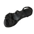 thumbnail image 1 of KEGIRLOM Women's Casual Versatile Spring And Summer Style Flat Sandals With Bow Decoration Soft Soled Beach Sandals Black 8.5, 1 of 9