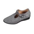 thumbnail image 1 of KEGIRLOM Women's Fashion And Casual Summer Solid-Color Pointed Toe Shallow Mouthed Button Up Wedge Heel Sandals Gray 7, 1 of 7