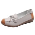 thumbnail image 1 of KEGIRLOM Women's Fashion Casual Soft Sole Soft Shoes Comfortable Toe Loafers Flat Shoes Gray 9, 1 of 9