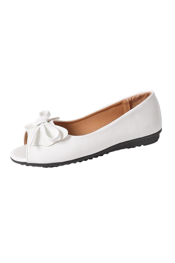 Women's Fashion Casual Spring Style Solid Color Shallow Mouth Outdoor Wear All-Match One-Foot Loafers Flat Bottom Moccasins Shoes White 8.5