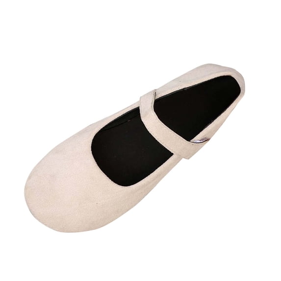 KEGIRLOM Women's Fashion Casual Versatile Mary Vacation Summer Style Fashionable Buckle Flat Shoes White 6.5