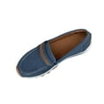 thumbnail image 1 of KEGIRLOM Women's Fashionable And Casual All-Match Four-Season British Style Loafers With Colorblocked Round Toe Flat One-Foot Shoes Blue Size 5.5, 1 of 7