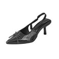 thumbnail image 1 of KEGIRLOM Women's Fashionable And Casual Bow-Knot Solid Color Pointed Toe Heels Versatile High Heels Shoes Black 6, 1 of 9