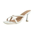 thumbnail image 1 of KEGIRLOM Women's Fashionable And Casual Solid Color Toe Heels Versatile High Heels Shoes White 5.5, 1 of 9