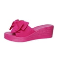 thumbnail image 1 of KEGIRLOM Women's Fashionable And Casual Summer Bow Thick-Soled Outdoor Wedge Sandals Hot Pink 8.5, 1 of 9