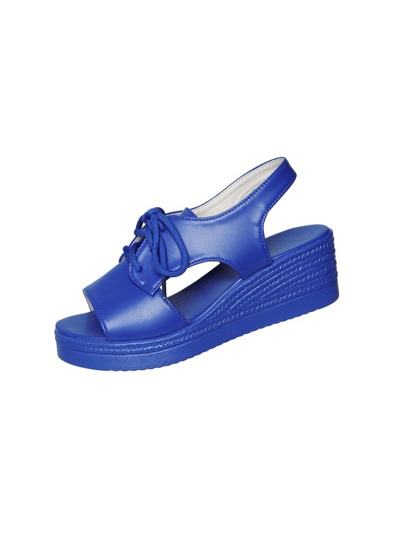 Women's Fashionable And Casual Summer Thick-Soled Outdoor Wedge Sandals Blue 8.5