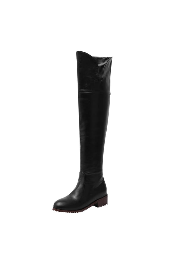 Women's Fashionable And Casual Versatile Cool Eye-Catching Fall And Winter Style Comfortable High-End High-Top Over-The-Knee Boots Black 6.5