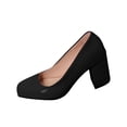 thumbnail image 1 of KEGIRLOM Women's Fashionable And Versatile Plus-Size Toe Heel High-Heeled Shoes Spring/Summer Style Trendy And Comfortable Work Shoes Black 6, 1 of 5