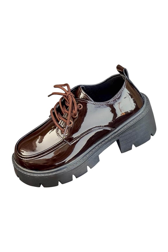 Women's Fashionable Casual And Versatile Spring And Summer Large-Size Outer-Wearing Thick-Soled Low-Heeled Loafers Shoes Brown 8.5