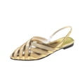 thumbnail image 1 of KEGIRLOM Women's Fashionable Casual Mesh Hollow-Out Pointed Toe Closed-Toe Colorful Sandals Shoes Gold 7.5, 1 of 6