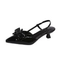 thumbnail image 1 of KEGIRLOM Women's Fashionable Casual Solid Color Pointed Toe Closed Toe Heels Versatile High Heels Shoes Black 7, 1 of 9