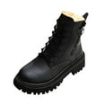 thumbnail image 1 of KEGIRLOM Women's Fashionable Casual Thick-Soled Handsome Motorcycle Fall And Winter Style Comfortable Wear Artifact Mid-Calf Boots Black 6.5, 1 of 8