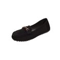thumbnail image 1 of KEGIRLOM Women's Fashionable Casual Versatile Plus Size Breathable Loafers Solid Color Round Toe Closed Heel Flat Soft Sole One-Foot Shoes Black 8.5, 1 of 9