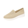 thumbnail image 1 of KEGIRLOM Women's Fashionable Casual Versatile Plus Size Breathable Loafers Solid Color Round Toe Closed Heel Flat Soft Sole One-Foot Shoes Khaki 8.5, 1 of 8