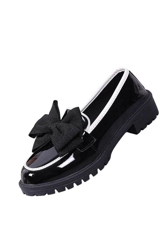 Women's Fashionable And Casual Versatile Plus Size Formal And Business Casual Shoes Thick Soled British One Foot Set Plus Size Loafers Black 6.5