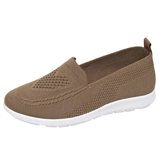 KEGIRLOM Women's Fashionable Casual Versatile Plus-Size Low-Cut Lightweight Comfortable Shoes Spring/Summer Trendy Wedge Heel Shoes Brown 10