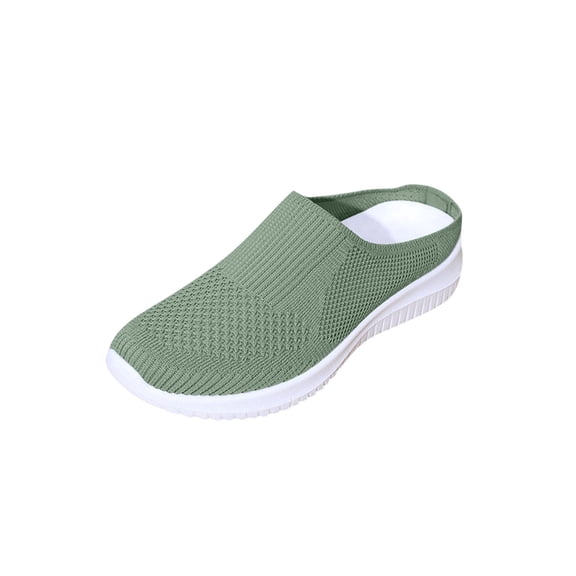 KEGIRLOM Women's Fashionable Casual Versatile Plus-Size Shallow-Cut Breathable Lightweight And Comfortable Shoes Spring/Summer Trendy Wedge Heel Shoes. Green Size 7