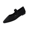 thumbnail image 1 of KEGIRLOM Women's Fashionable Casual Wear Versatile Plus-Size Loafers Solid Color Mesh Pointed Toe Flat Shoes Black 8.5, 1 of 8