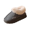 thumbnail image 1 of KEGIRLOM Women's Fashionable Casual Winter Fleece-Lined Warm Snow Boots Suitable For Indoor And Outdoor Use Solid Color Round Toe Closed Toe Thick-Soled Shoe Gray Size 10-10.5, 1 of 4
