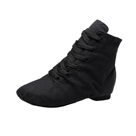 KEGIRLOM Women's High-Top Canvas Dance Shoes Adult Yoga Plus Size Shoes Fall And Winter Trendy And Comfortable Dance Shoes Black Size 5.5