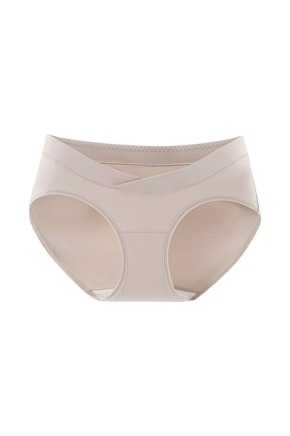 Women's Lace Abdomen Mid-rise Waist And Hip Lift Comfortable Body Breathable Underwear Briefs Beige M