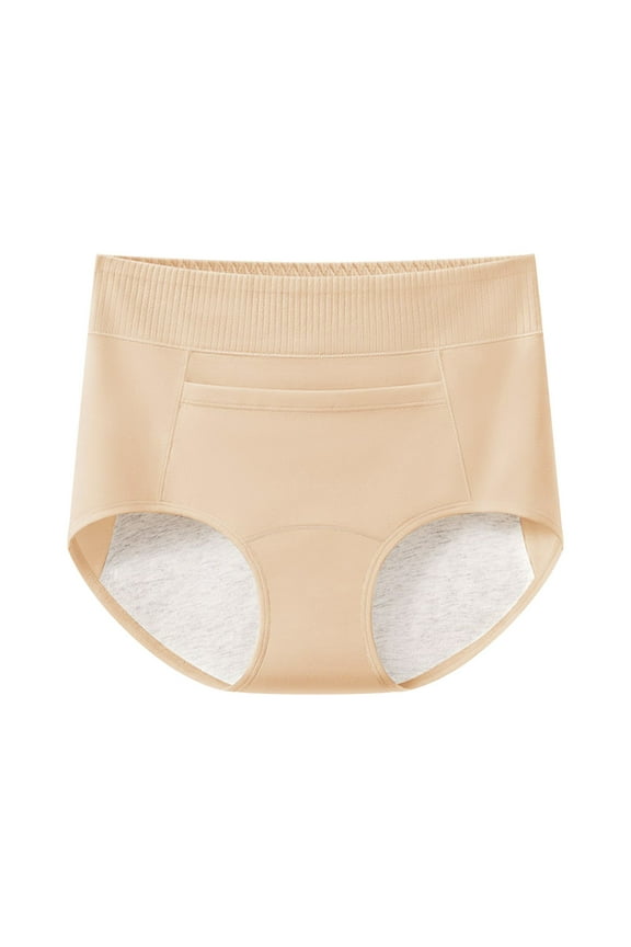 Women's Lace Abdomen Mid-rise Waist And Hip Lift Comfortable Body Breathable Underwear Briefs Khaki XXL