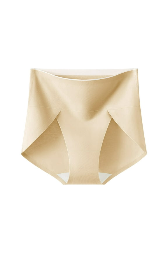 Women's Lace Abdomen Mid-rise Waist And Hip Lift Comfortable Body Breathable Underwear Briefs Khaki XXXL