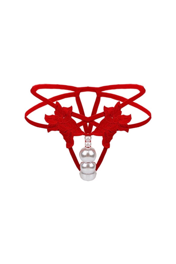 Women's Lace Abdomen Mid-rise Waist And Hip Lift Comfortable Body Breathable Underwear Briefs Red M