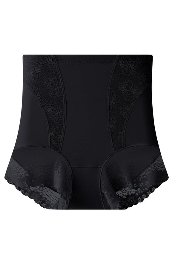 Women's Large Size Lace Safety Pants Waist-lifting Hip-shaping Pants Underwear Black M