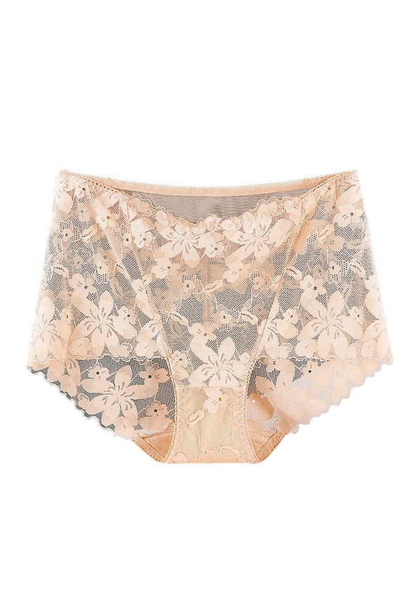 Women's Large Size Medium And High Waist Abdomen And Buttocks Breathable Seamless Briefs And Underwear Beige L