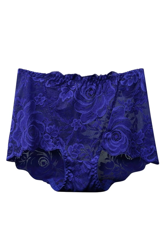 Women's Large Size Medium And High Waist Abdomen And Buttocks Breathable Seamless Briefs And Underwear Blue XXXL