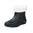thumbnail image 1 of KEGIRLOM Women's Short-Top Rain Boots With Removable Covers Waterproof Comfortable Height-Increasing Heel For Fall And Winter. Black Size 6, 1 of 7