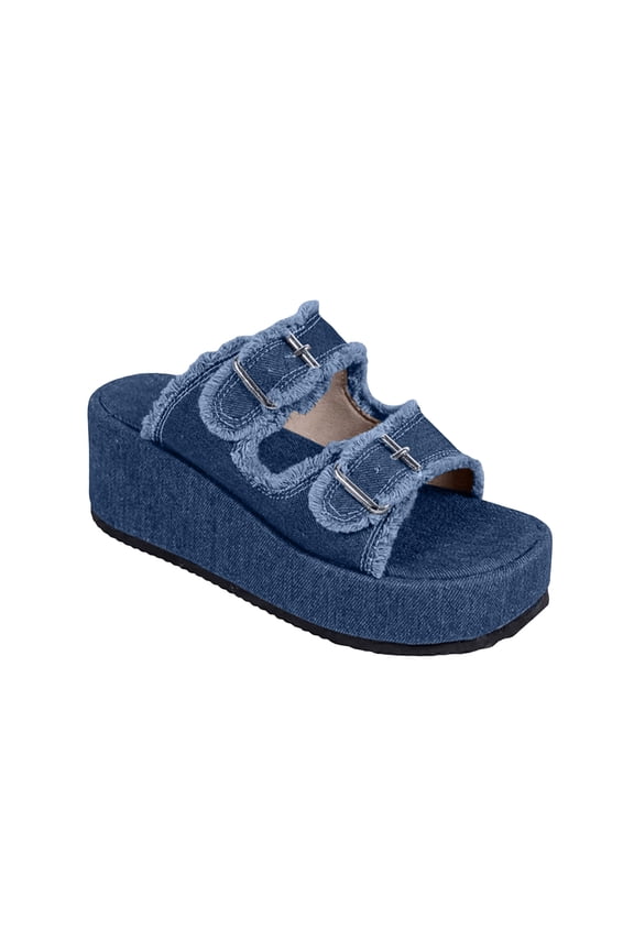 Women's Slide Sandals Blue 5.5